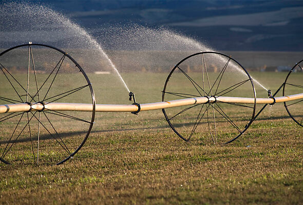 Wheel line irrigation sprinkler system  with Nelson Rotators